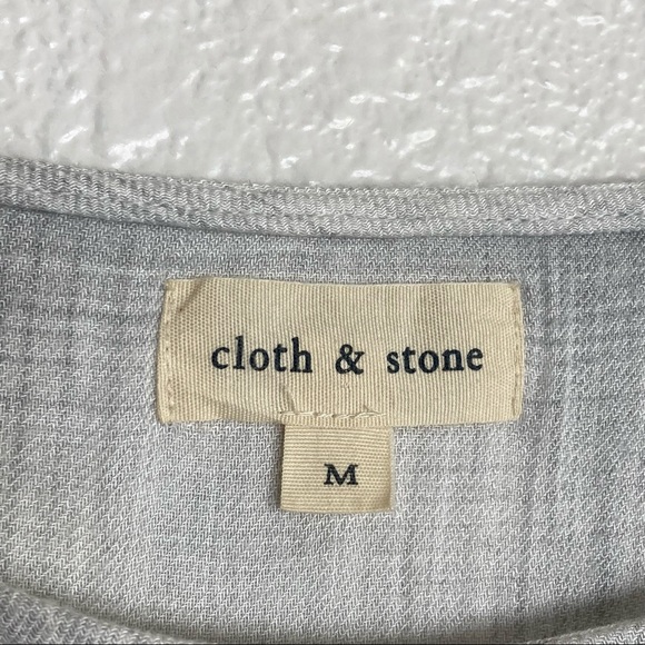 Cloth & Stone Anthropologie Lace-Up Back Plaid Long Sleeve Shirt Blouse M - Picture 7 of 9